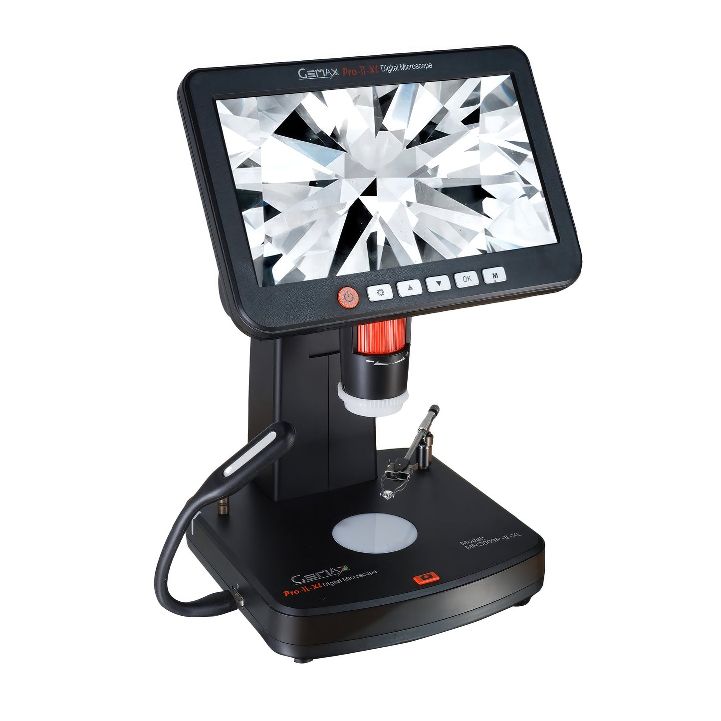 Gemax Pro II Microscope XL-Advanced 7-Inch Display and 1200x Magnification for Laser Inscription and Jewelry Inspection