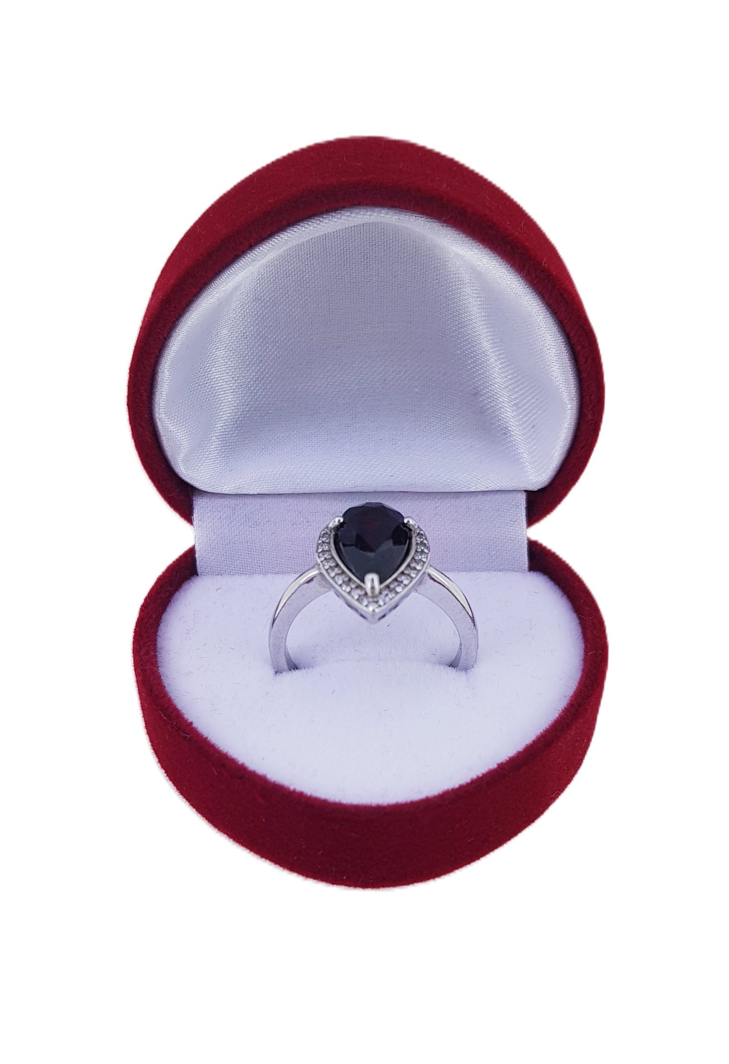 Velvet Heart Shape Ring Box