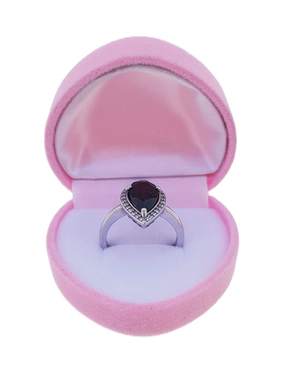 Velvet Heart Shape Ring Box