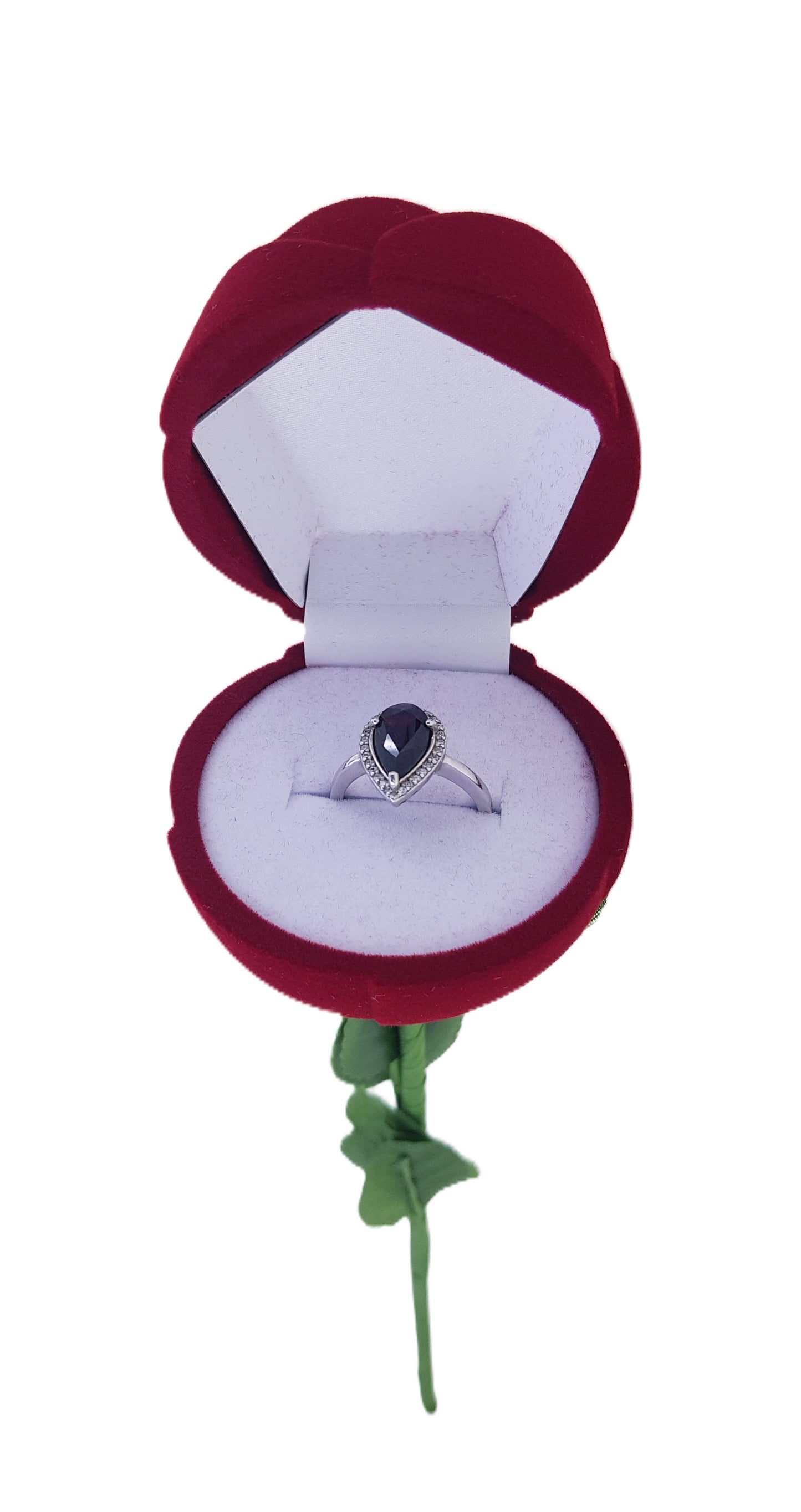 Velvet Ring Rose ( Medium ) Red