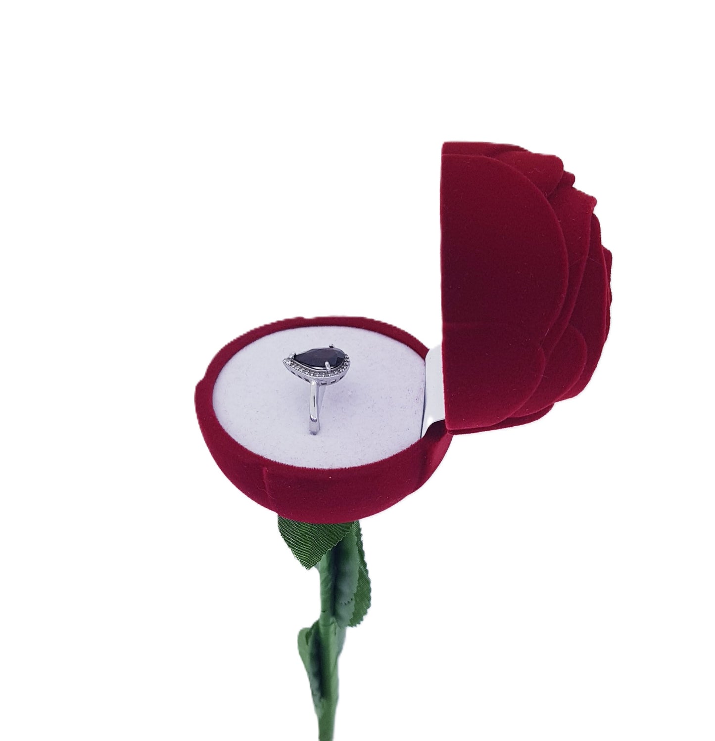 Velvet Ring Rose ( Medium ) Red