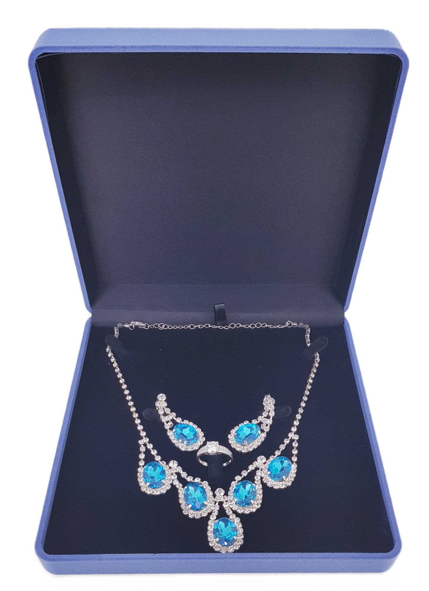 Velvet Necklace Box ( Blue )