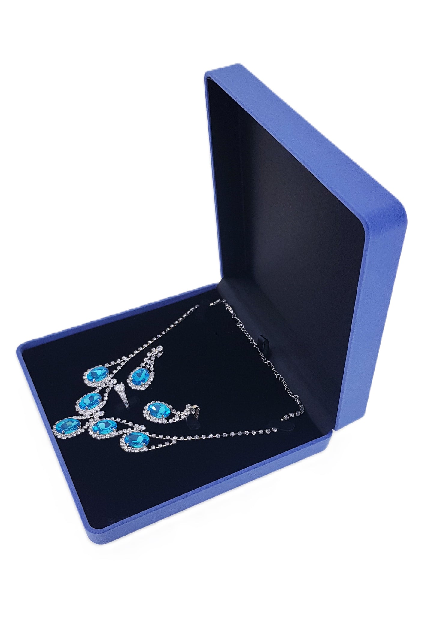 Velvet Necklace Box ( Blue )