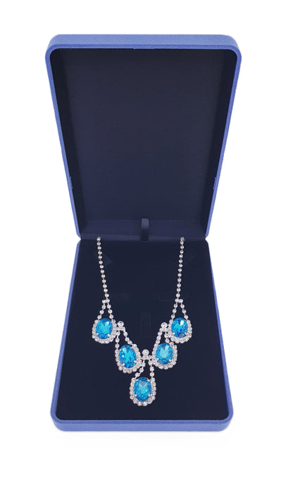 Velvet Necklace Box ( Blue )