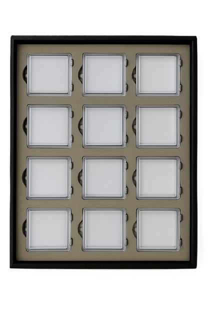 Resin Gel Coated Box ( Medium ) Trays With Magnetic Cover - 12 section
