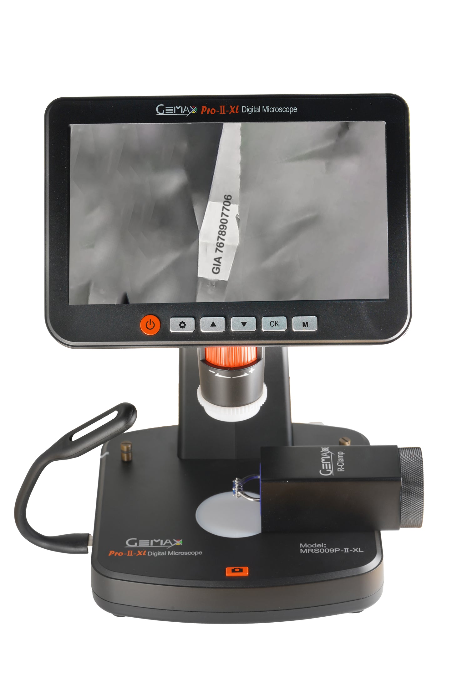 Gemax Pro II Microscope XL-Advanced 7-Inch Display and 1200x Magnification for Laser Inscription and Jewelry Inspection
